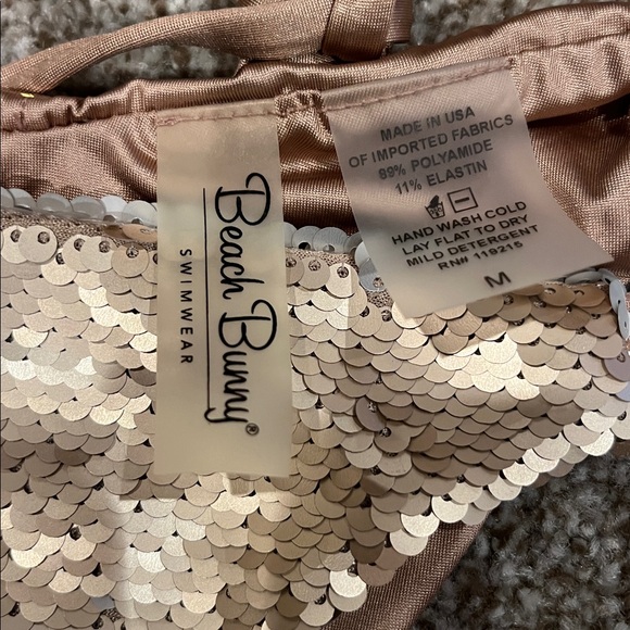 Beach Bunny Sequin Bikini in Gold and Tan - Picture 2 of 7